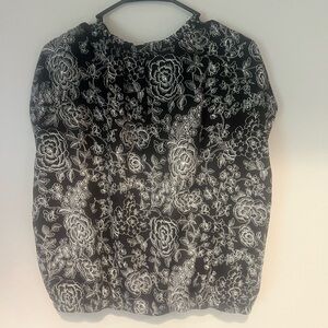 LOFT Black and White Blouse Top